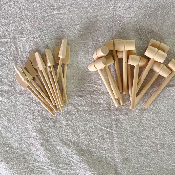 Handcrafted Solid Wood Door Stoppers & Mallets  for Home Decor - Natural Finish