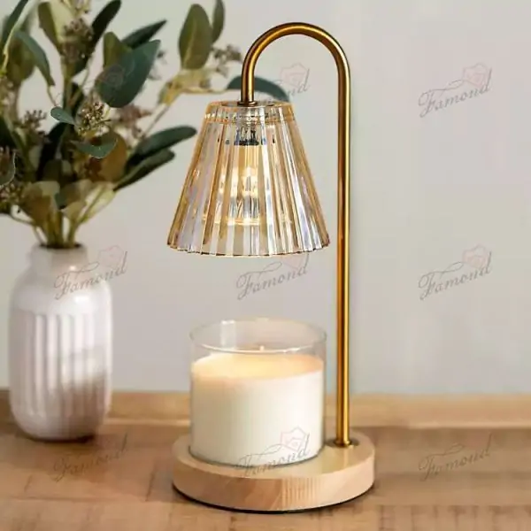 Elegant Solid Wood Base Minimalist Scented Candle with Lampshade