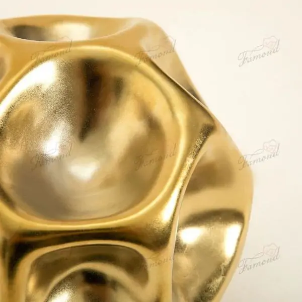 Abstract Resin Electroplated Gold and Silver Concave Sphere Decorative Art