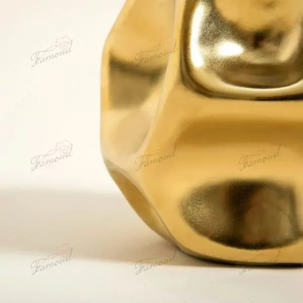 Abstract Resin Electroplated Gold and Silver Concave Sphere Decorative Art