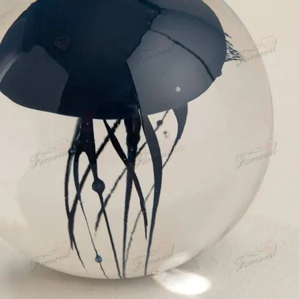 Enchanting Deep Blue Jellyfish in Clear Sphere Elegant Home Decor Ball