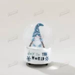 A Festive Holiday Ornament Charming 8-12cm Snow Globe with Skiing Santa Claus