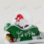 5-8cm Santa Claus on Sled Water Globe Mini Christmas Ornament