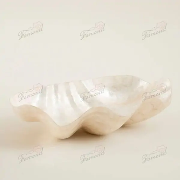 Luxury Seashell-Shaped Decorative Resin Tray with Soft Shell