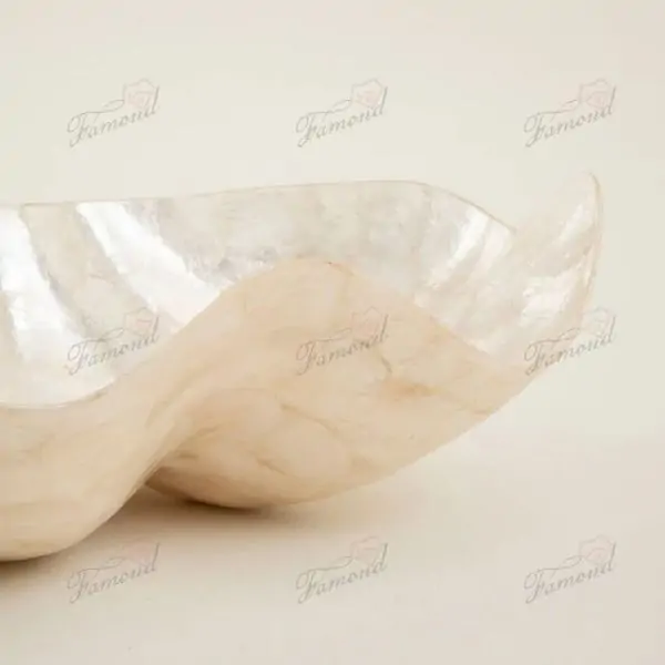 Luxury Seashell-Shaped Decorative Resin Tray with Soft Shell