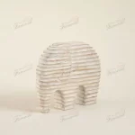 Chic Beige Striped Elephant Decor Add a Touch of Elegance to Your Home