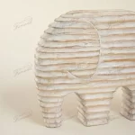 Chic Beige Striped Elephant Decor Add a Touch of Elegance to Your Home