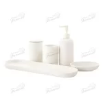 Elegant Monochrome Cylinder Classic 5-Piece Bathroom Accessory Set