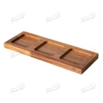 Solid Wood Round and Square Hole Condiment Bottle Organizer Tray