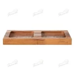 Solid Wood Round and Square Hole Condiment Bottle Organizer Tray