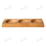 Solid Wood Round and Square Hole Condiment Bottle Organizer Tray