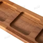 Solid Wood Round and Square Hole Condiment Bottle Organizer Tray