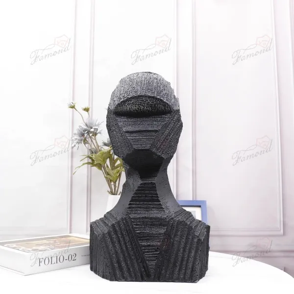 Resin Faceless Figure Statue - Abstract Mid-Century Minimalist Decor for Living Room