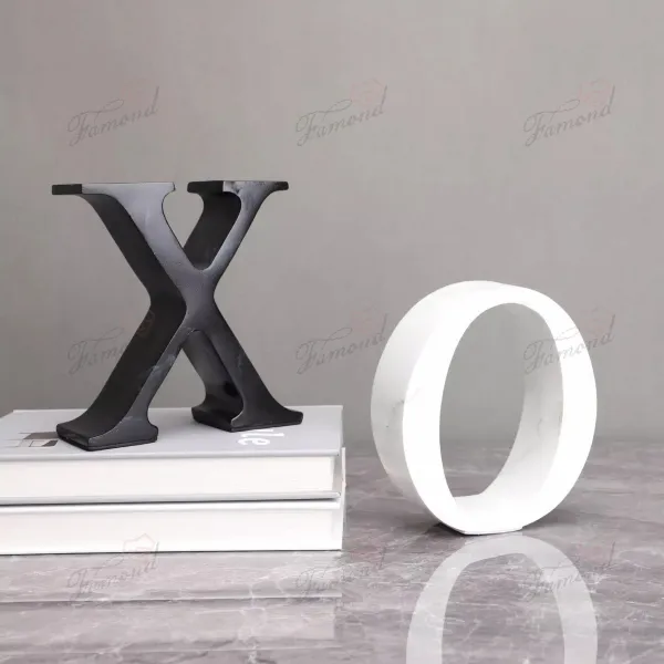 Modern Minimalist Style Bookends - Stylish OX Letter Design