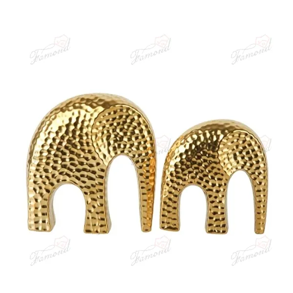 Hammered Finish Elephant Hall Decor Electroplated Gold/Silver Matte Black Versatile GRS Resin Eco-Friendly Ornament