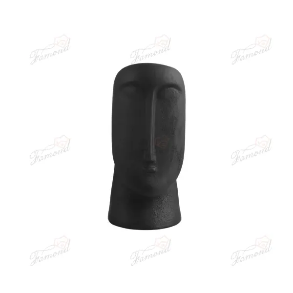 Elegant Black and White Minimalist Face Vase for Dried Flower Arrangements