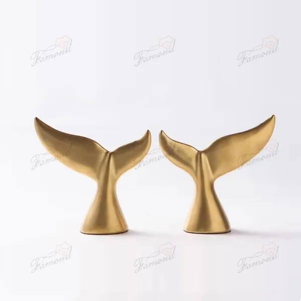 Custom Gold Electroplated Mermaid Tail Desk Decor Paperweight GRS Resin Handmade Craft