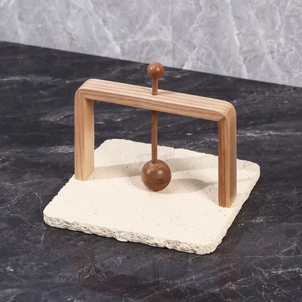 Resin Cave Stone Replica Table Paperweight - Premium Hotel Supplies Combining Solid Wood and Resin Composite Material  Marketing Copy: