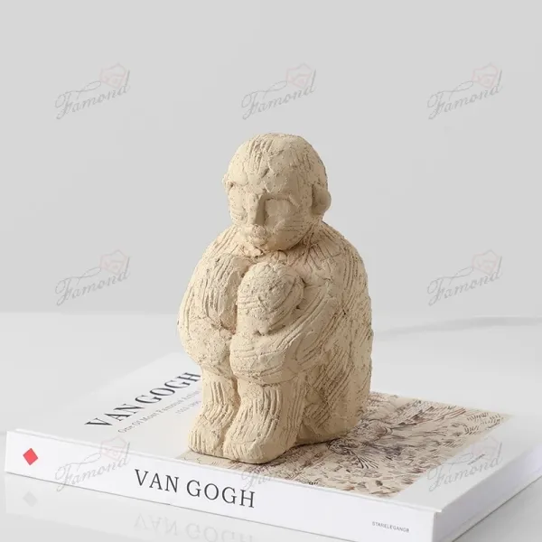 Eco-Friendly Handmade Sitting Doll Figurine – Charming Cement Resin Decor for Home and Gifts