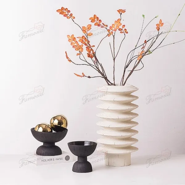 Elegant Pagoda-Shaped Cave Stone Vase - Resin Craftsmanship