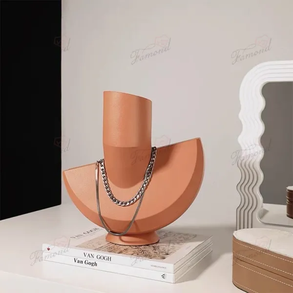 Elegant Light Silver Orange Resin Bust Necklace Display Stand - Eco-Friendly Home Decor