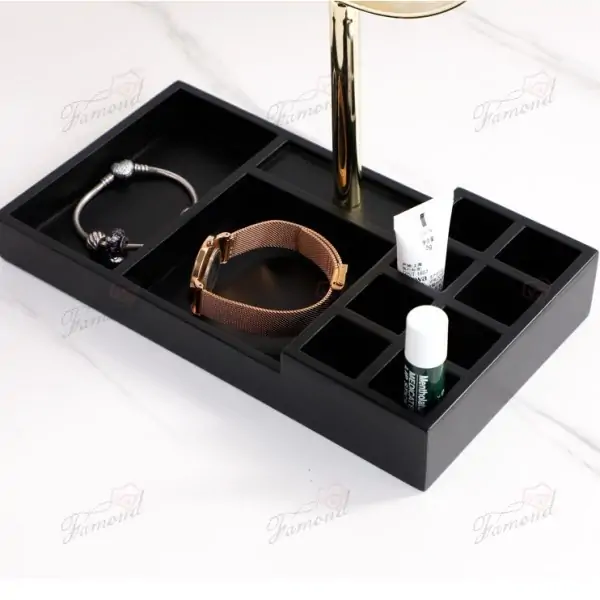 Vanity Storage Mirror with Lipstick Organizer 15CM Double-Sides Gold-Plated Makeup Mirrors