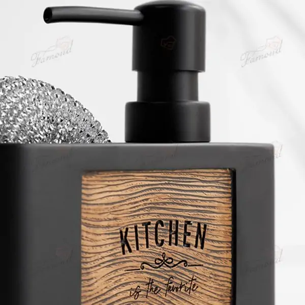 2-in-1 Wooden Textured Liquid Dispenser for Kitchen Multifunctional Home Organizer