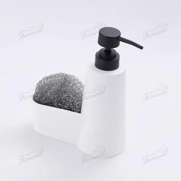 Classic Euro-Style 2-in-1 Multifunctional Kitchen Liquid Dispenser with PET Cleaning Brush Ball