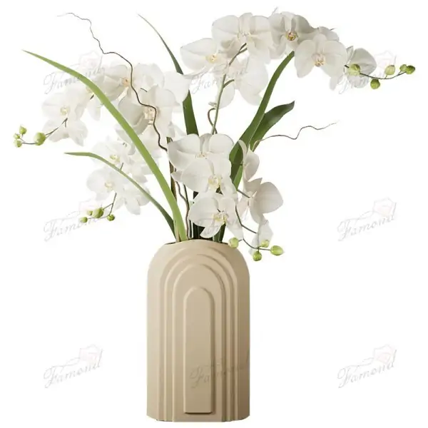 INS Creamy Arc-Shaped Vase Simple and Elegant Living Room Decoration Monochromatic Design