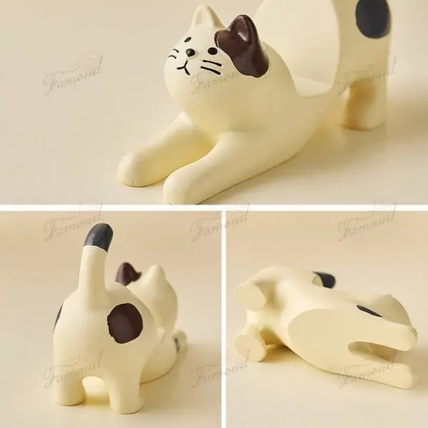 Cute Cat Stretching Mobile Phone Holder Decorative and Functional Customizable Colors Available