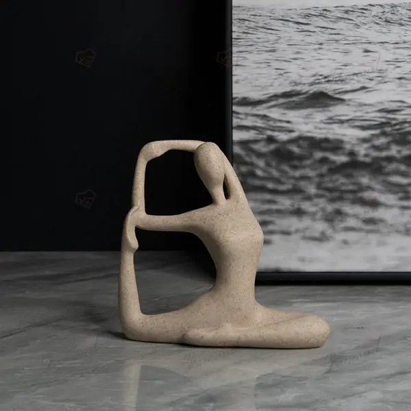 Yoga Art Home Decor Resin Handicraft Figurine in Classic Yoga Poses for Living Room Decoration