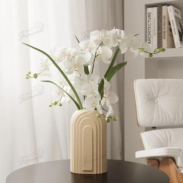 INS Creamy Arc-Shaped Vase Simple and Elegant Living Room Decoration Monochromatic Design