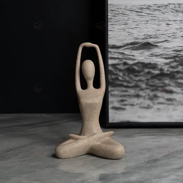 Yoga Art Home Decor Resin Handicraft Figurine in Classic Yoga Poses for Living Room Decoration