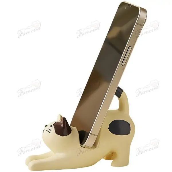 Cute Cat Stretching Mobile Phone Holder Decorative and Functional Customizable Colors Available