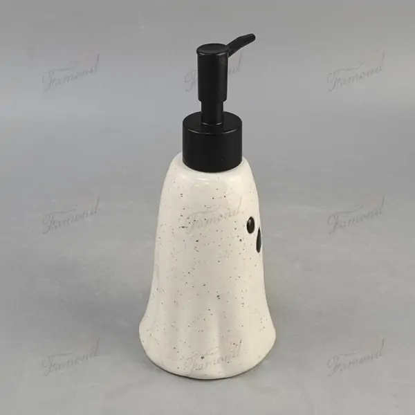 White Ghost Halloween Holiday Lotion Bottle and Soap Dish - Simple and Classic White Base