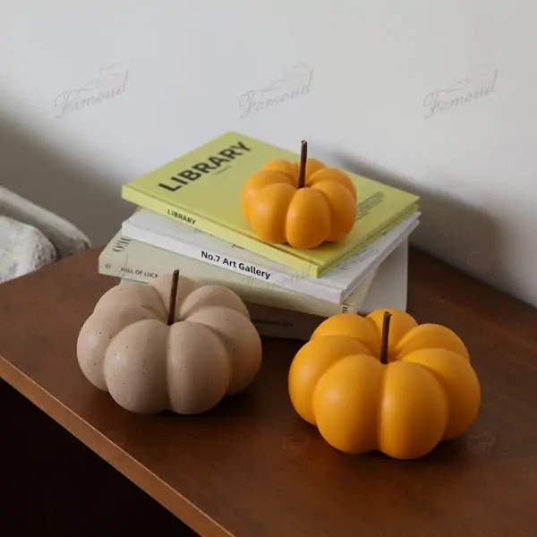 Customizable Orange Pumpkin Decor - Eco-Friendly Resin Table Ornaments in Various Sizes and Colors for Living Room Craft Decor