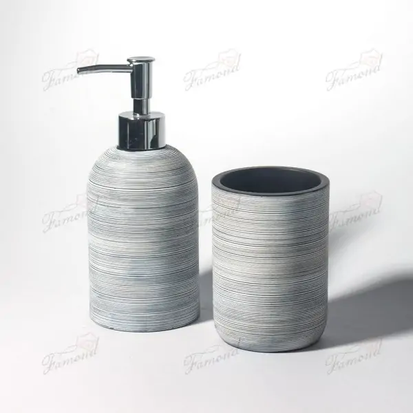 Blue and White Striped Bathroom Set - European Style Best Seller, Glossy ABS Pump Head, Bathing Essentials