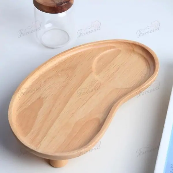 Elegant Multi-Size Round Wooden Tray with Spherical Support Points - Unique and Stylish Storage Solution